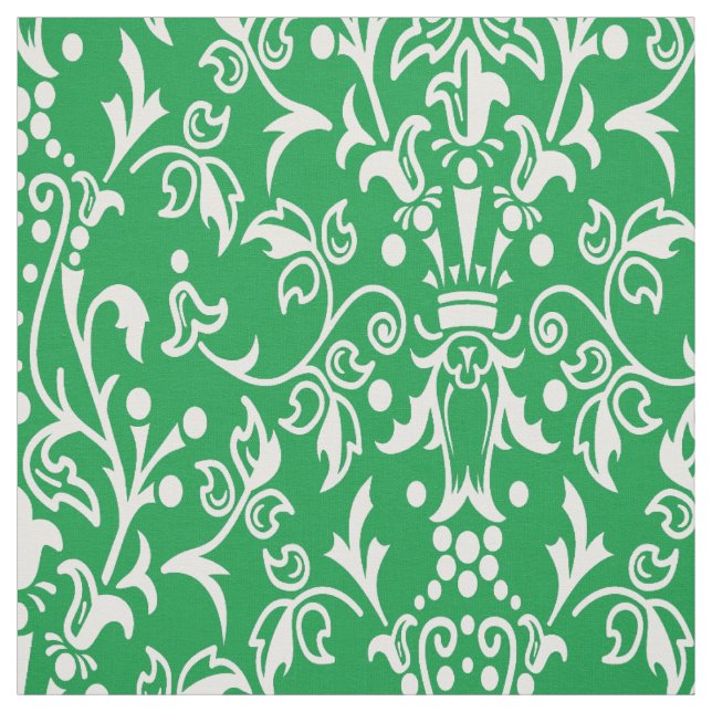 Damask Green Fabric (Swatch)