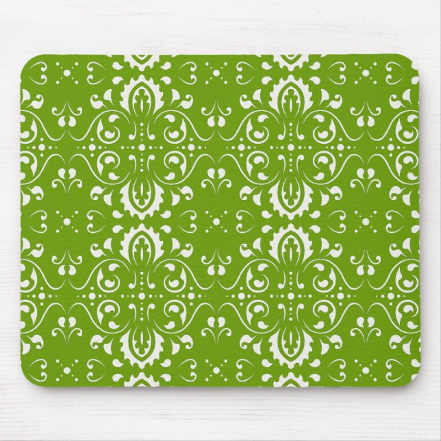 Damask - Green Mouse Pad (Front)
