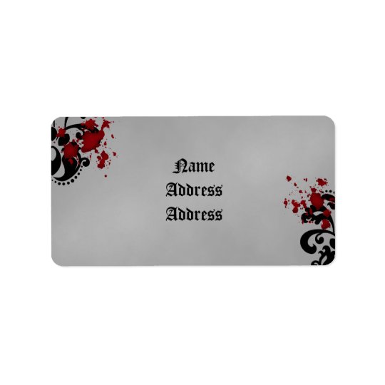 Damask Halloween wedding Address Label