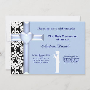 Damask Holy Communion Invitation