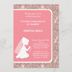 Damask Holy Communion Invitation