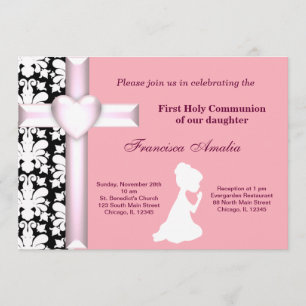 Damask Holy Communion Invitation