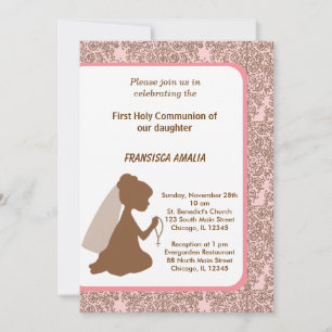 Damask Holy Communion Invitation