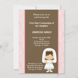 Damask Holy Communion Invitation
