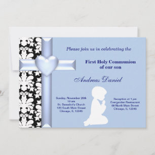 Damask Holy Communion Invitation