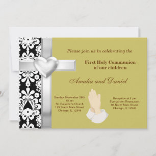 Damask Holy Communion Invitation