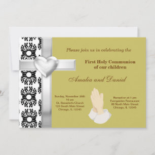 Damask Holy Communion Invitation