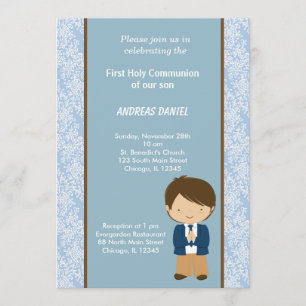 Damask Holy Communion Invitation