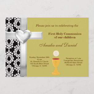Damask Holy Communion Invitation