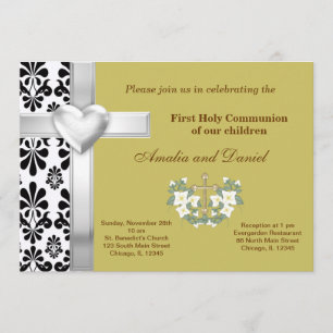 Damask Holy Communion Invitation