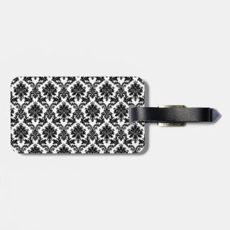 Damask home decor luggage tag