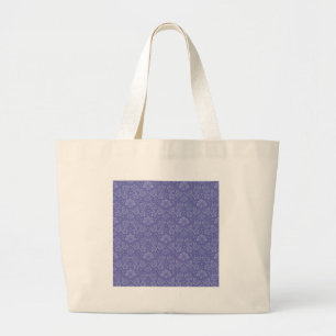 Damask in Blue Large Tote Bag