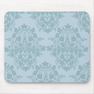damask in blue mouse pad