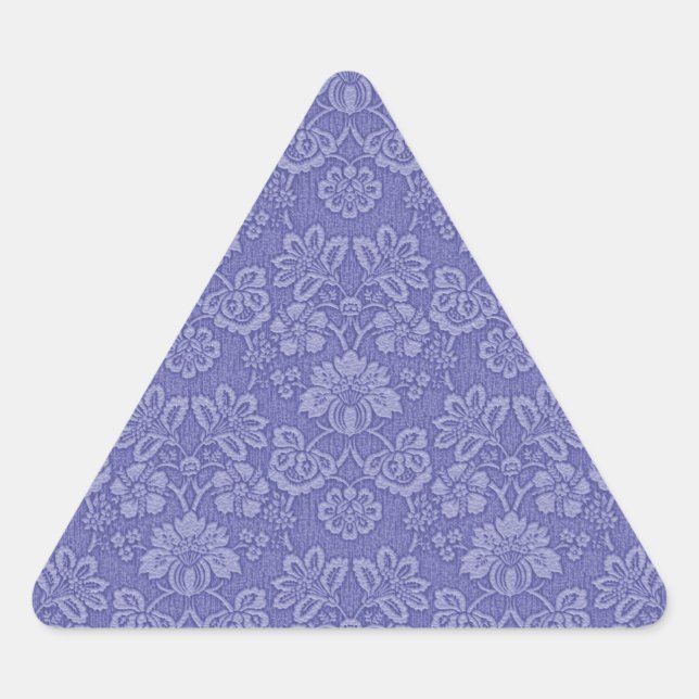 Damask in Blue Triangle Sticker (Front)