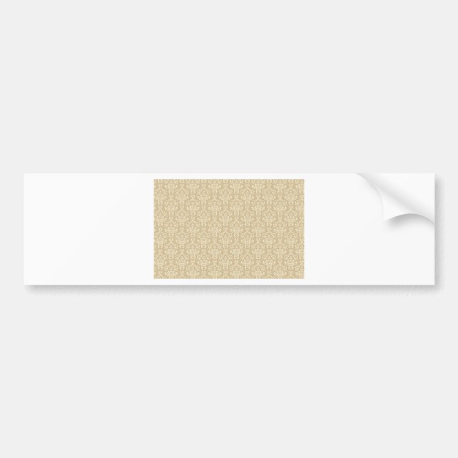 Damask in cream colour bumper sticker (Front)