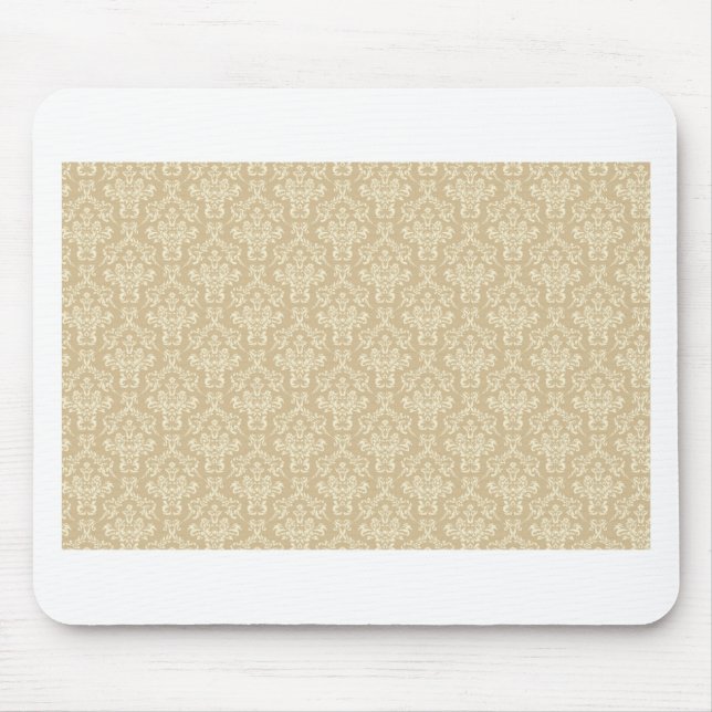Damask in cream colour mouse pad (Front)