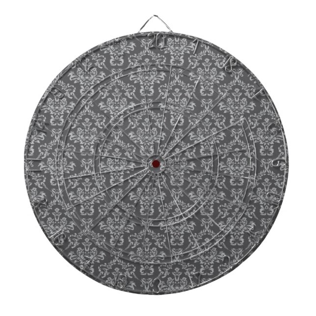 Damask in Grey Dartboard (Front)