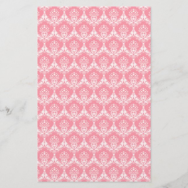 Damask in Pink Stationery (Front)