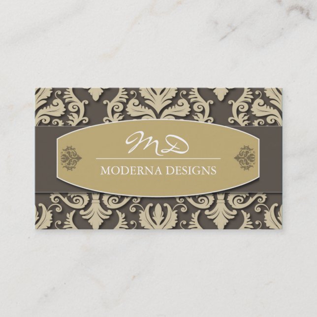 Damask Interior Decorator Business Card (Front)