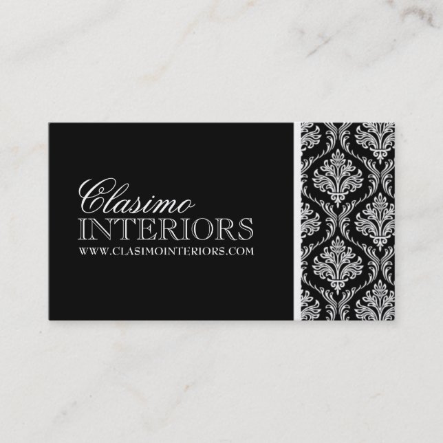 Damask Interior Designer Business Card (Front)