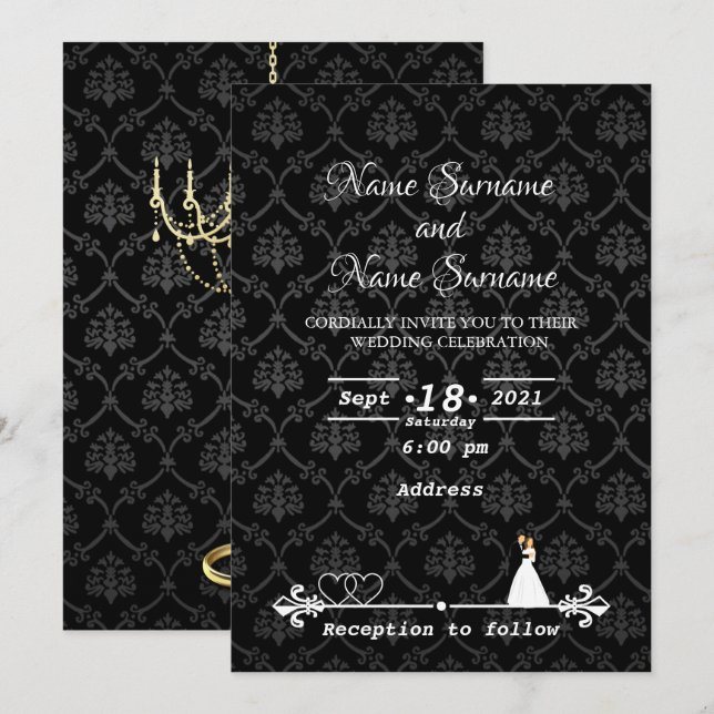 Damask Invitation (Front/Back)