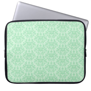 Damask "Kangaroo Paw" mint green laptop case