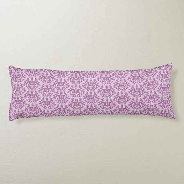 Damask Kangaroo Paws and heart lilac long pillow (Back)