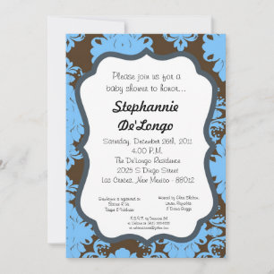 Damask Lace Fancy Elegant Baby Shower Invitations
