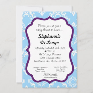 Damask Lace Fancy Elegant Baby Shower Invitations