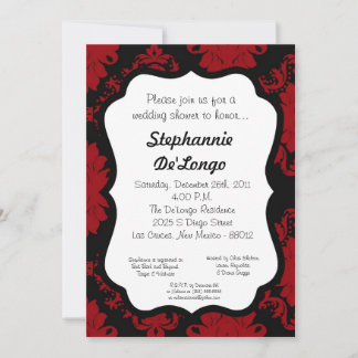Damask Lace Fancy Elegant Baby Shower Invitations