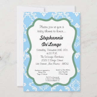 Damask Lace Fancy Elegant Baby Shower Invitations
