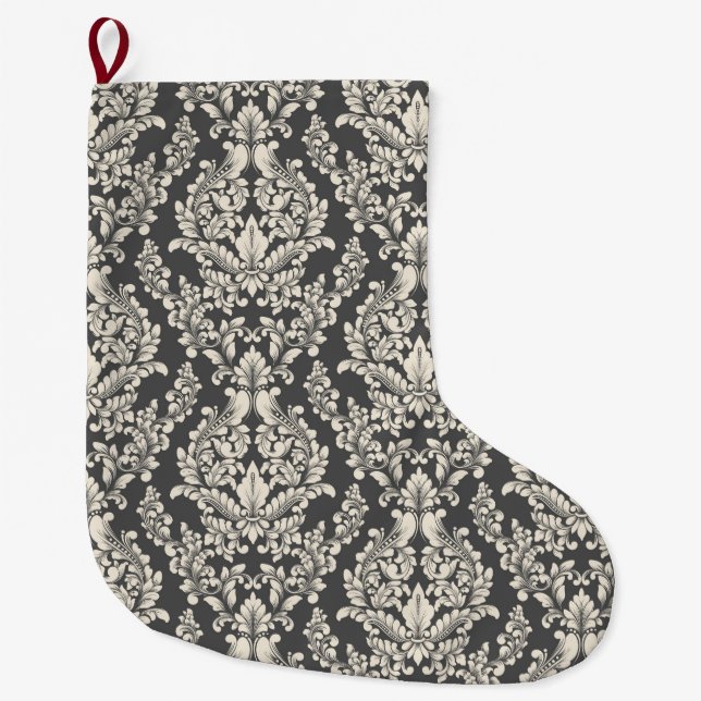 Damask Large Christmas Stocking (Front)