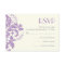 Damask lavender grey ivory wedding RSVP reply card