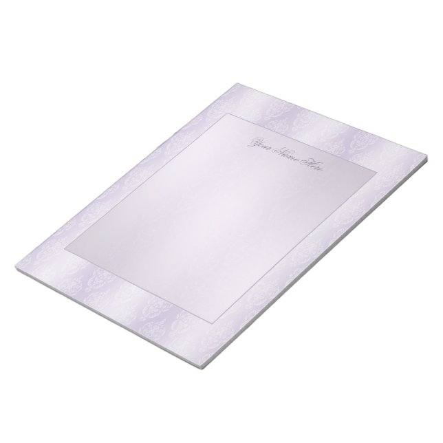 Damask Lavender Shine Notepad (Angled)