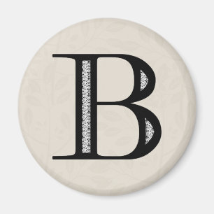 Damask Letter B - Black Magnet
