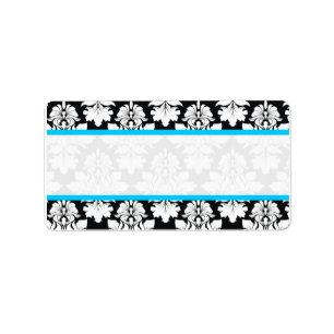 Damask Light Blue Address Labels