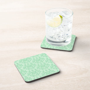 Damask light green Kangaroo Paws set of 6 coasters