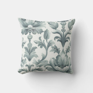 Damask luxury texture mint green decorative flower cushion