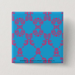 Damask Magenta-Aqua 15 Cm Square Badge