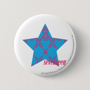 Damask Magenta-Aqua 2 6 Cm Round Badge