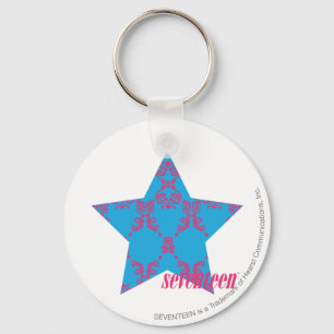 Damask Magenta-Aqua 2 Key Ring