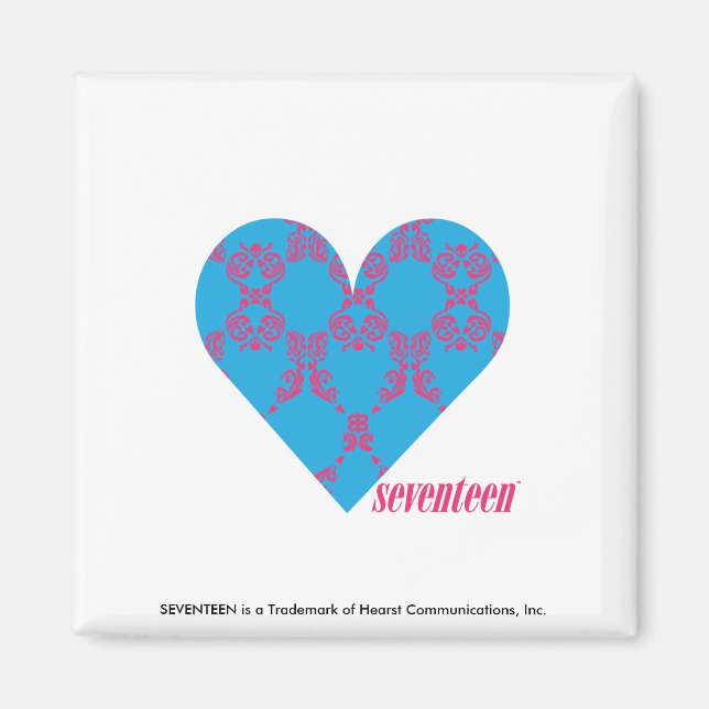 Damask Magenta-Aqua 3 Magnet (Front)