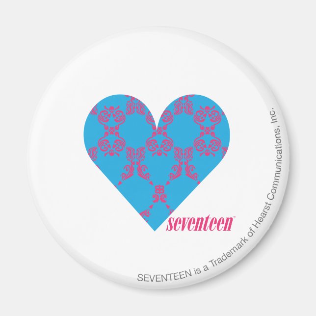 Damask Magenta-Aqua 3 Magnet (Front)