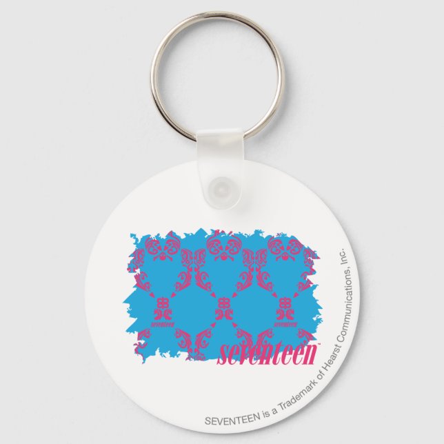 Damask Magenta-Aqua 4 Key Ring (Front)