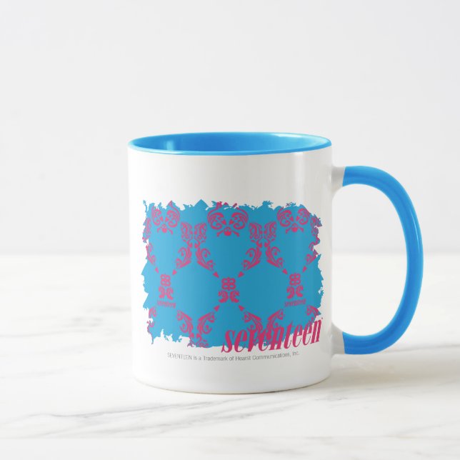 Damask Magenta-Aqua 4 Mug (Right)