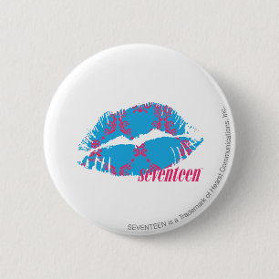 Damask Magenta-Aqua 6 Cm Round Badge