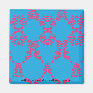 Damask Magenta-Aqua Magnet