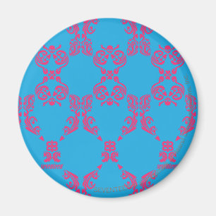 Damask Magenta-Aqua Magnet