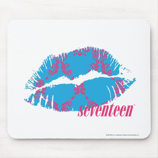 Damask Magenta-Aqua Mouse Pad (Front)