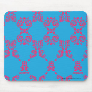 Damask Magenta-Aqua Mouse Pad